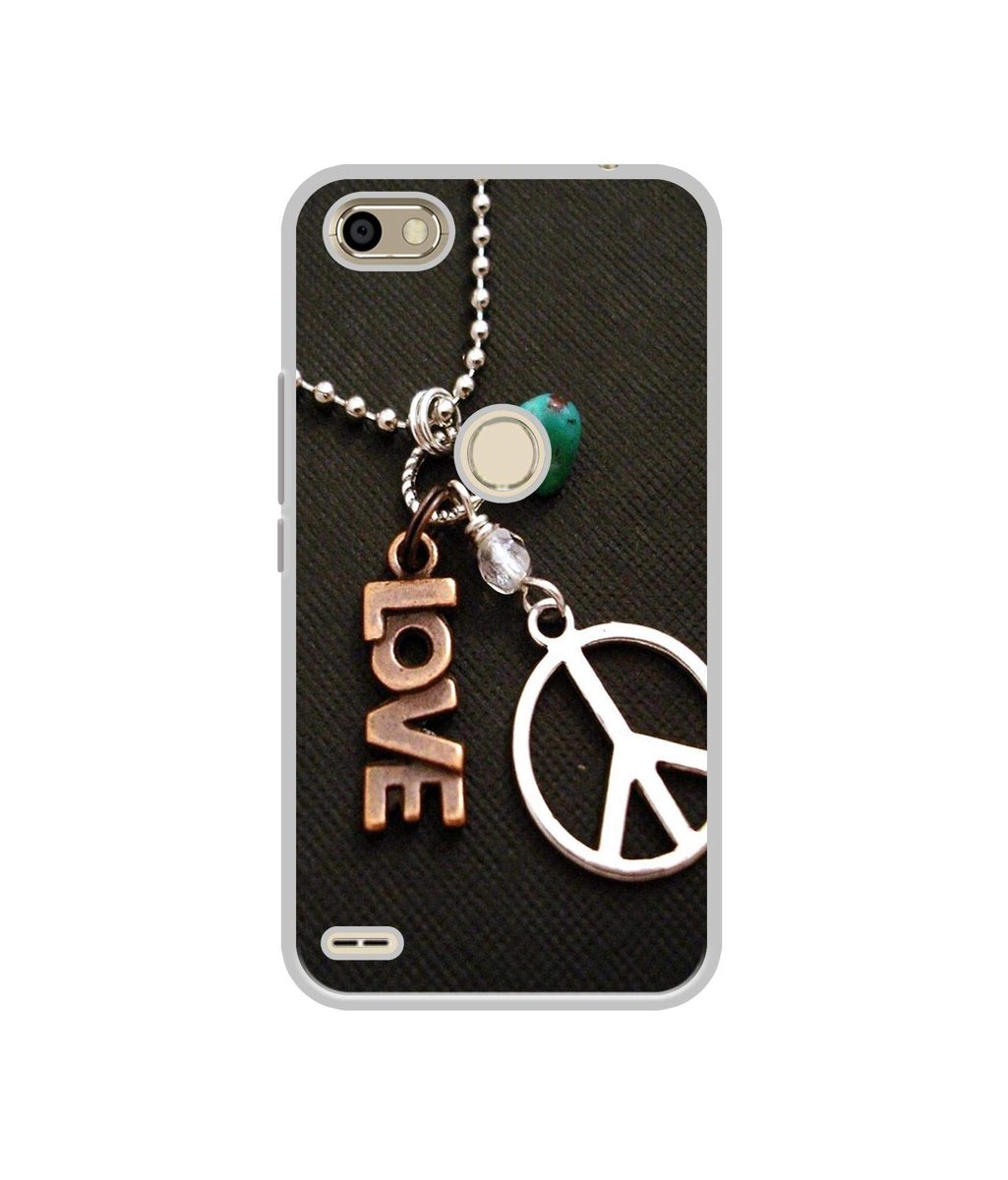Amazon Brand - Solimo Designer Love and Peace UV Printed Soft Back Case Mobile Cover for Itel S21