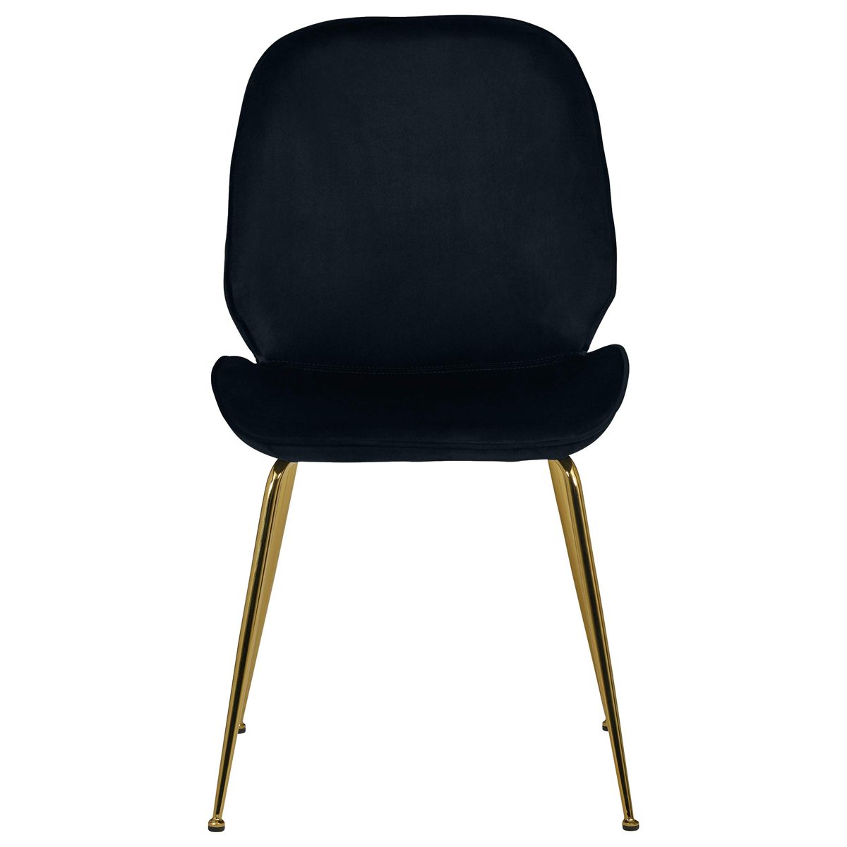 Rivet Mid-Century Luxe Velvet Dining Chair, 34.1"H, Set of 2, Dark Blue