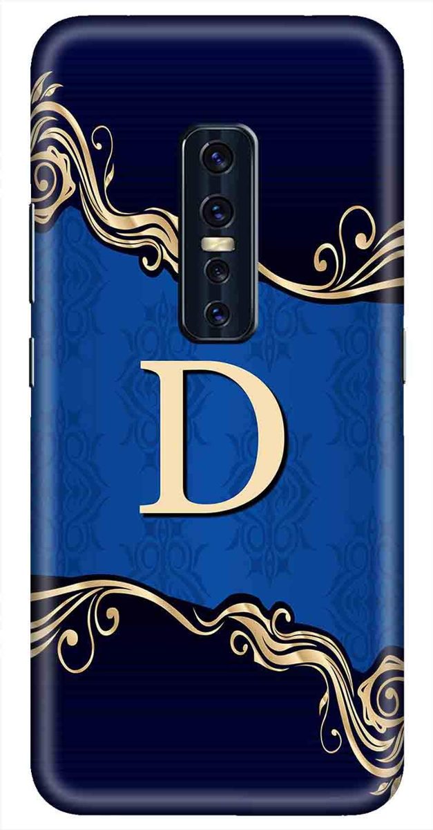 Amazon Brand - Solimo Designer Blue Pattern Alphabet-D 3D Printed Hard Back Case Mobile Cover for Vivo V17 Pro