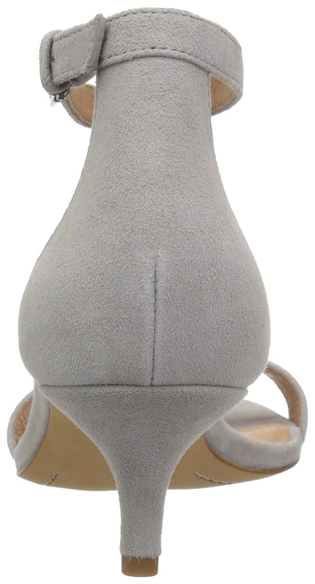 206 Collective Women's Eve Stiletto Heel Dress Sandal-Low Heeled, gray suede, 10 B US