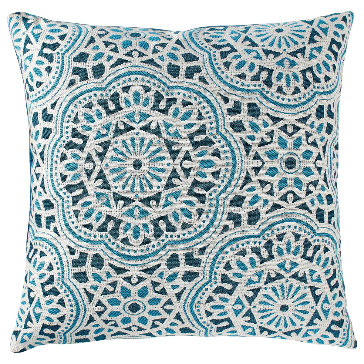 Amazon Brand – Stone & Beam Medallion Decorative Throw Pillow, 17" x 17", Aqua