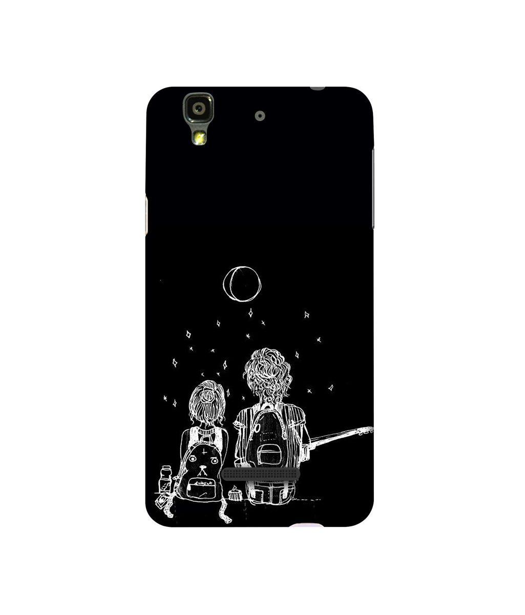 Amazon Brand - Solimo Designer Couples Sitting at Dark 3D Printed Hard Back Case Mobile Cover for Micromax YU Yureka