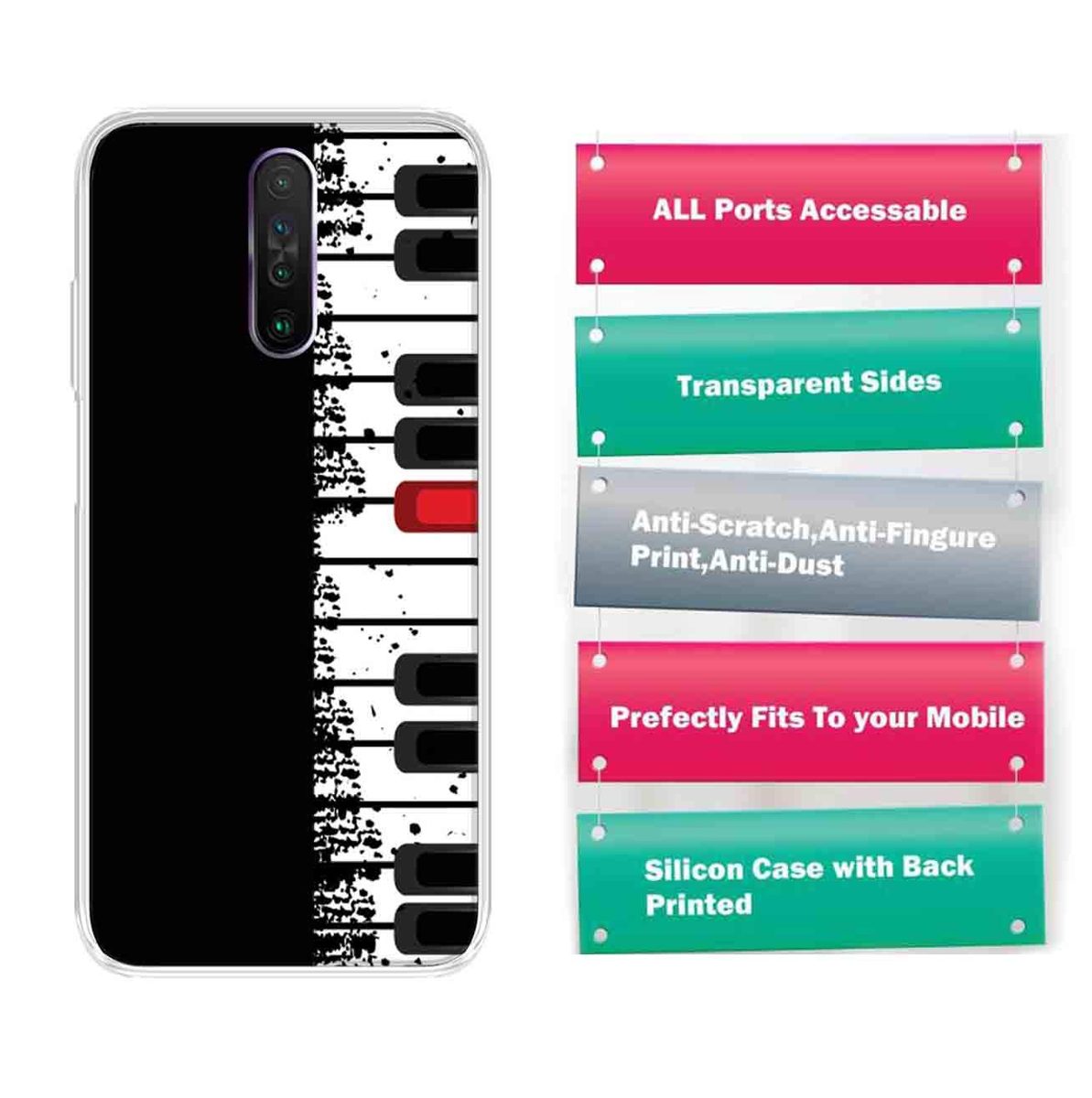 Amazon Brand - Solimo Designer Multicolor Music Printed Soft Back Case Mobile Cover for Poco X2 / Xiaomi Redmi K30