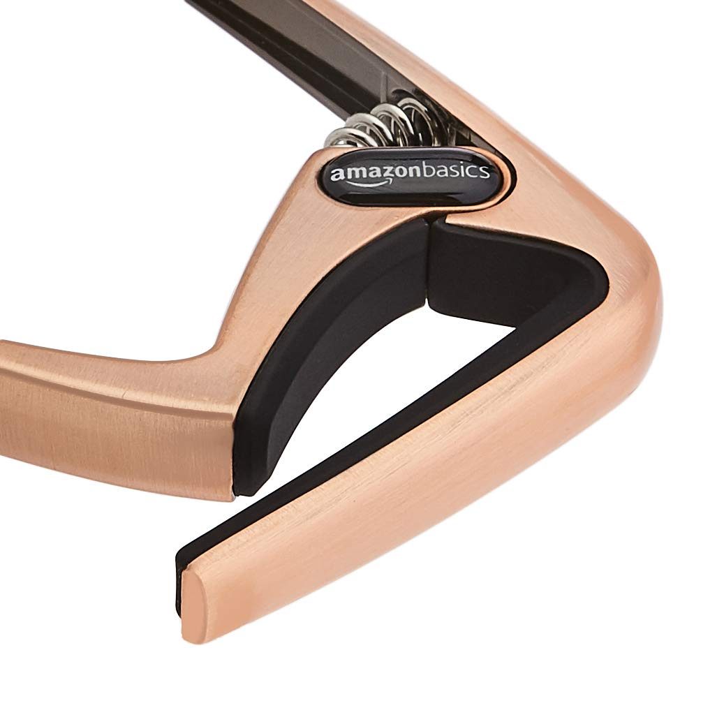 AmazonBasics Zinc Alloy Guitar Capo for Acoustic and Electric Guitar, Copper, 3-Pack