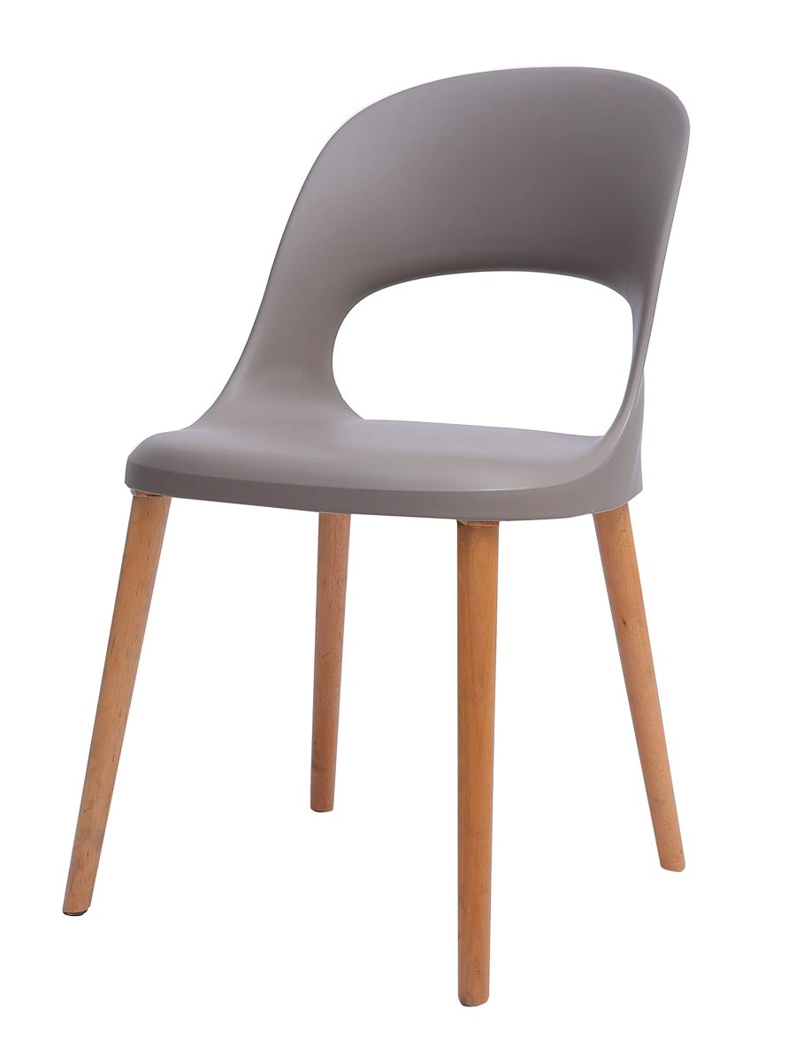 Amazon Brand - Rivet Henrik Modern Open-Back Plastic Dining Chair, 18.5"W, Mild Gray