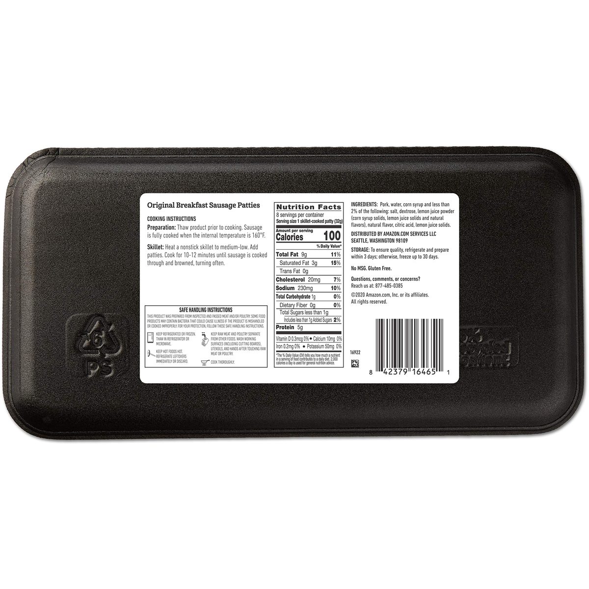 Fresh Brand – Original Breakfast Sausage Patties, 12 oz FROZEN