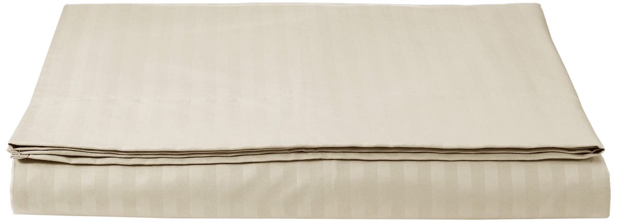 AmazonBasics Luxury Microfibre Stripe Flat Sheet, 280 x 320 + 10 cm