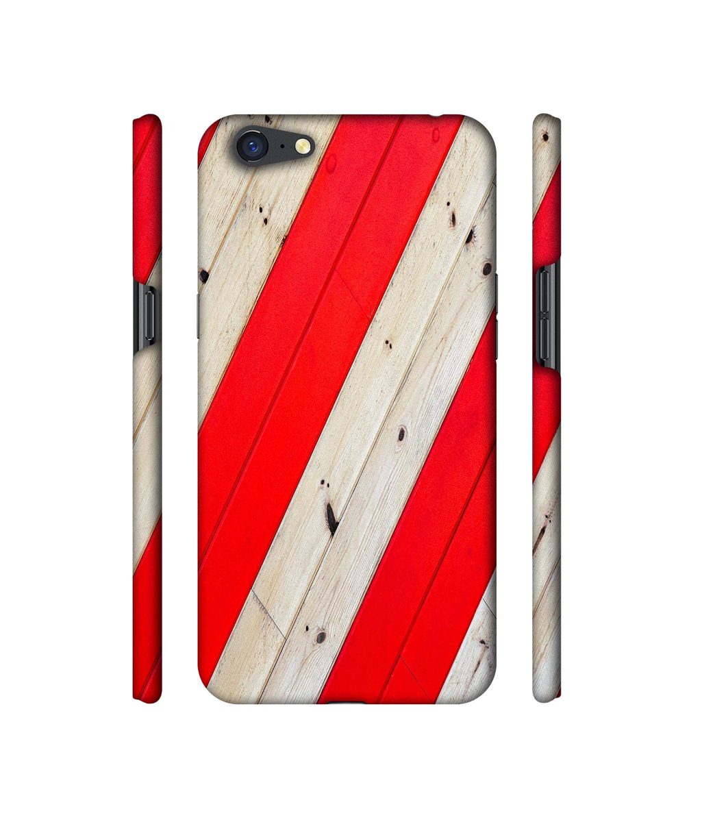 Amazon Brand - Solimo Designer Red and Cream Color Wood 3D Printed Hard Back Case Mobile Cover for Oppo A71