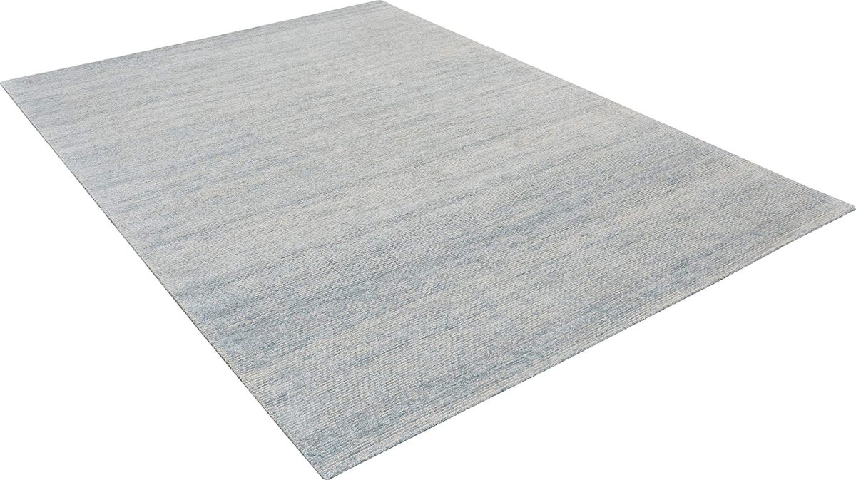Amazon Brand – Rivet Contemporary Striated Jute Area Rug, 10' 6" x 8', Aquamarine