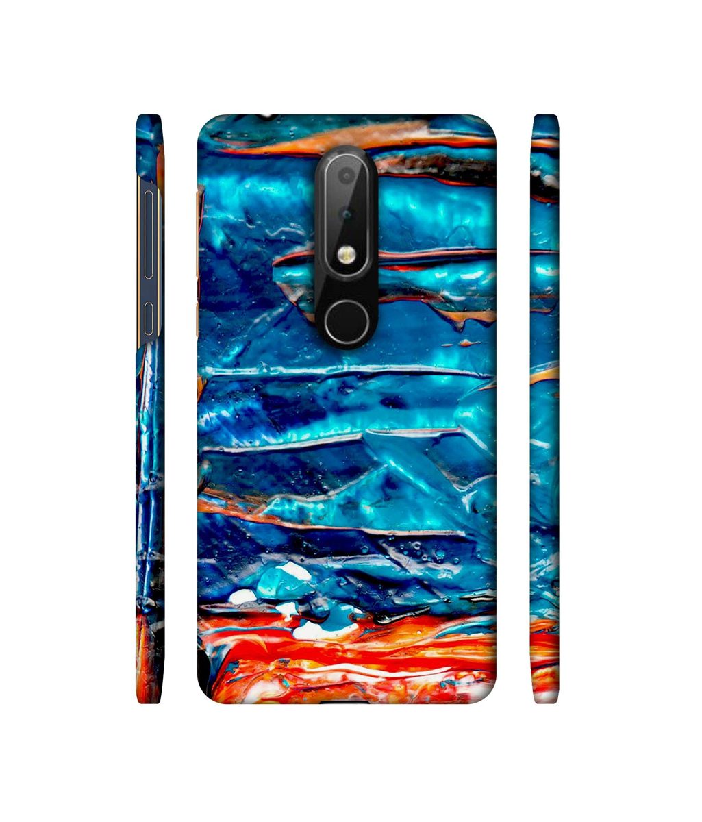 Amazon Brand - Solimo Designer Blue Oil Color 3D Printed Hard Back Case Mobile Cover for Nokia 6.1 Plus