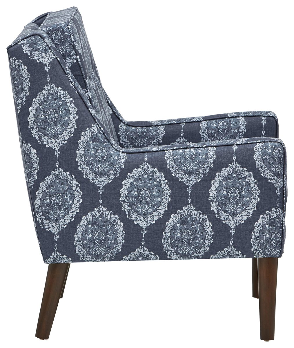 Amazon Brand – Stone & Beam Modern Sweeping Arm Accent Chair, 28"W, Damask Navy