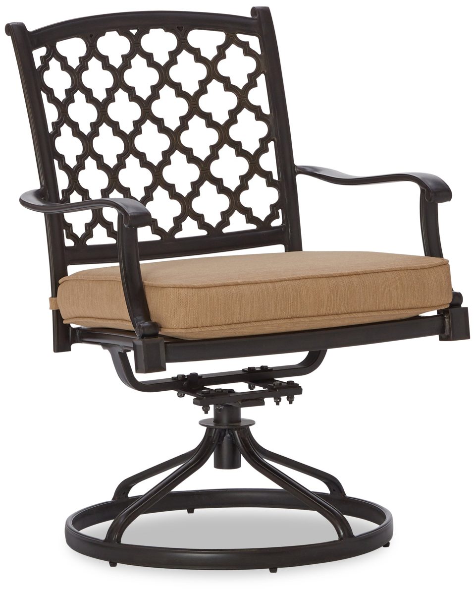 Strathwood Whidbey Cast-Aluminum Swivel Dining Arm Chair, Set of 2