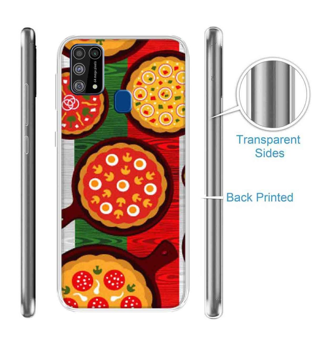 Amazon Brand - Solimo Designer Multicolor Pizza Pattern Printed Soft Back Case Mobile Cover for Samsung Galaxy M31