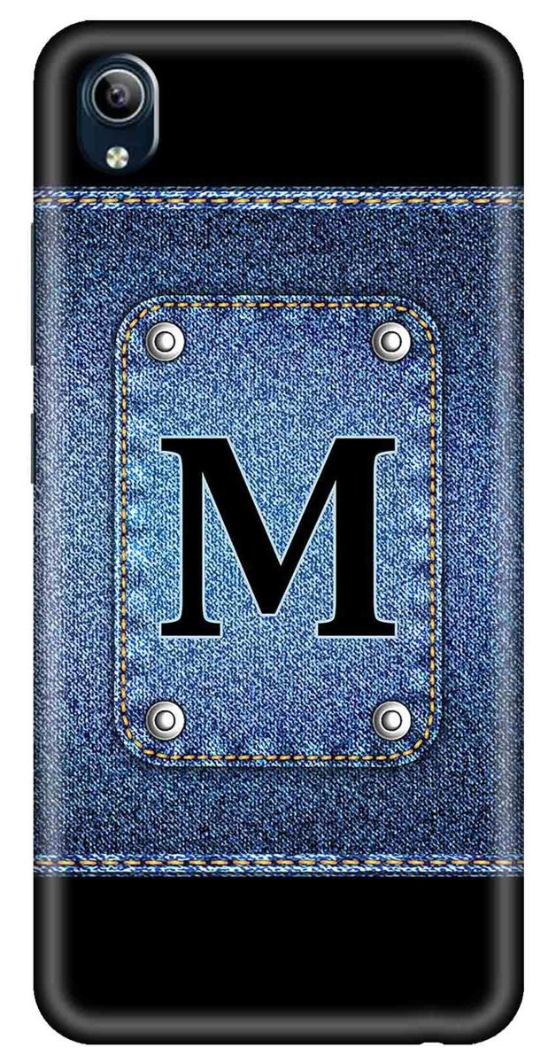 Amazon Brand - Solimo Designer Button Jeans Alphabet-M 3D Printed Hard Back Case Mobile Cover for Vivo Y91i
