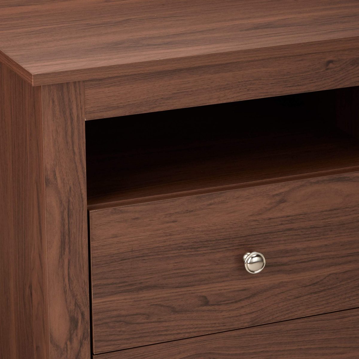 AmazonBasics Classic 2-Drawer Wood Nightstand End Table - Walnut