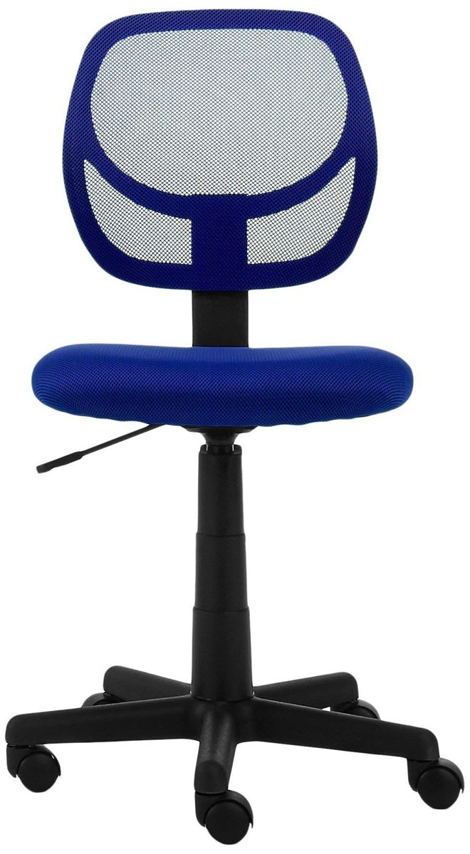 AmazonBasics Low-Back Computer Task Office Desk Chair with Swivel Casters - Blue