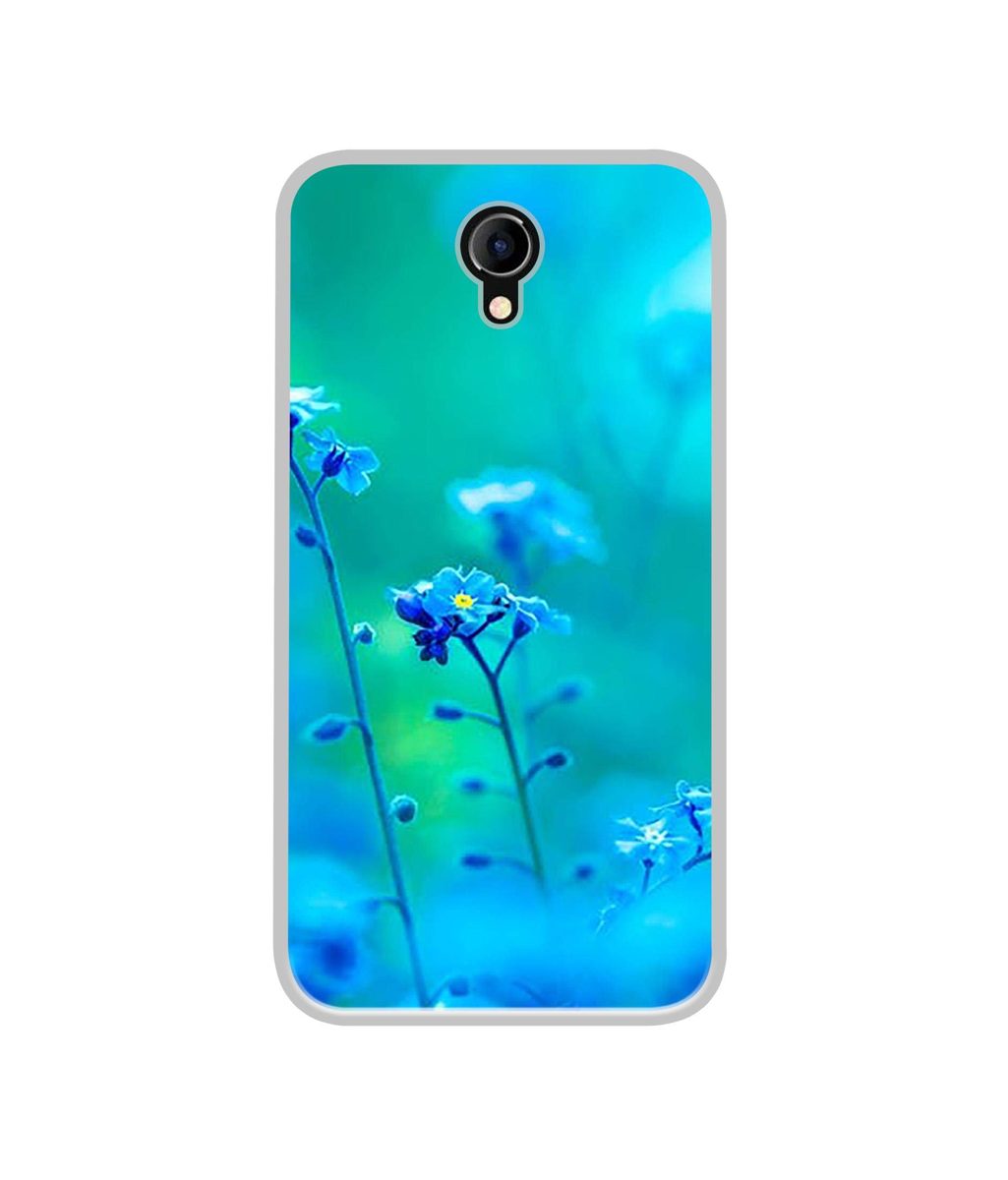 Amazon Brand - Solimo Designer Blue Flower UV Printed Soft Back Case Mobile Cover for Micromax Bharat 4 Q440