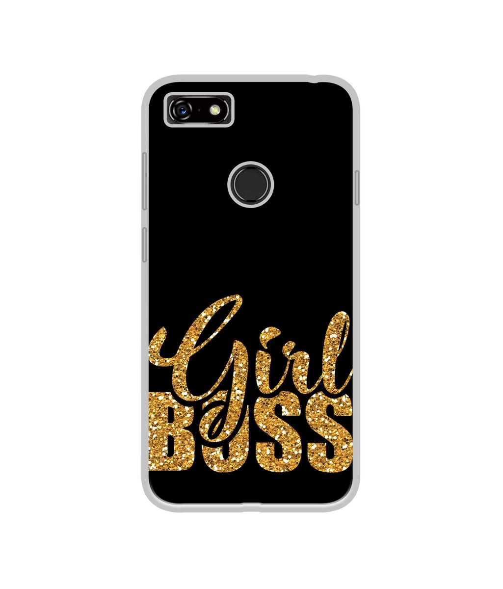 Amazon Brand - Solimo Designer Sparkle Girl Boss UV Printed Soft Back Case Mobile Cover for Lenovo A5