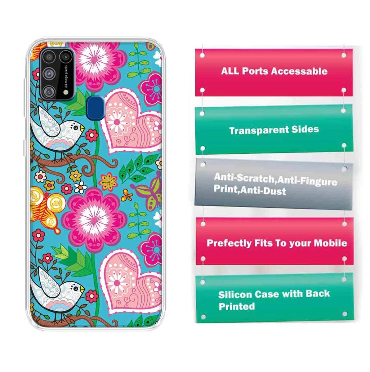 Amazon Brand - Solimo Designer Multicolor Disney Floral Design Printed Soft Back Case Mobile Cover for Samsung Galaxy M31