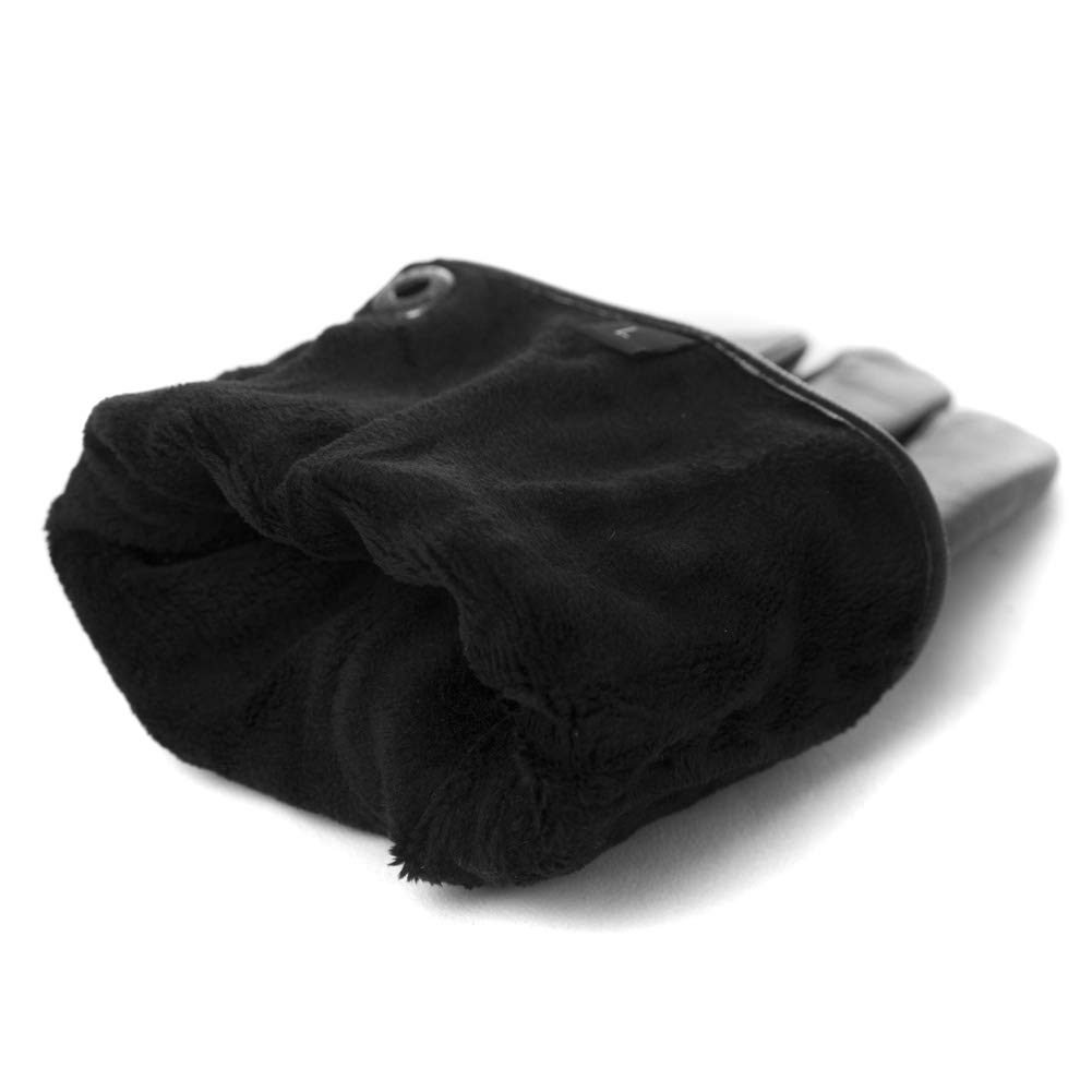 Winter 100% Leather Warm Lined Driving Motorcycle Dress Gloves For Men and Women 3 Size Black
