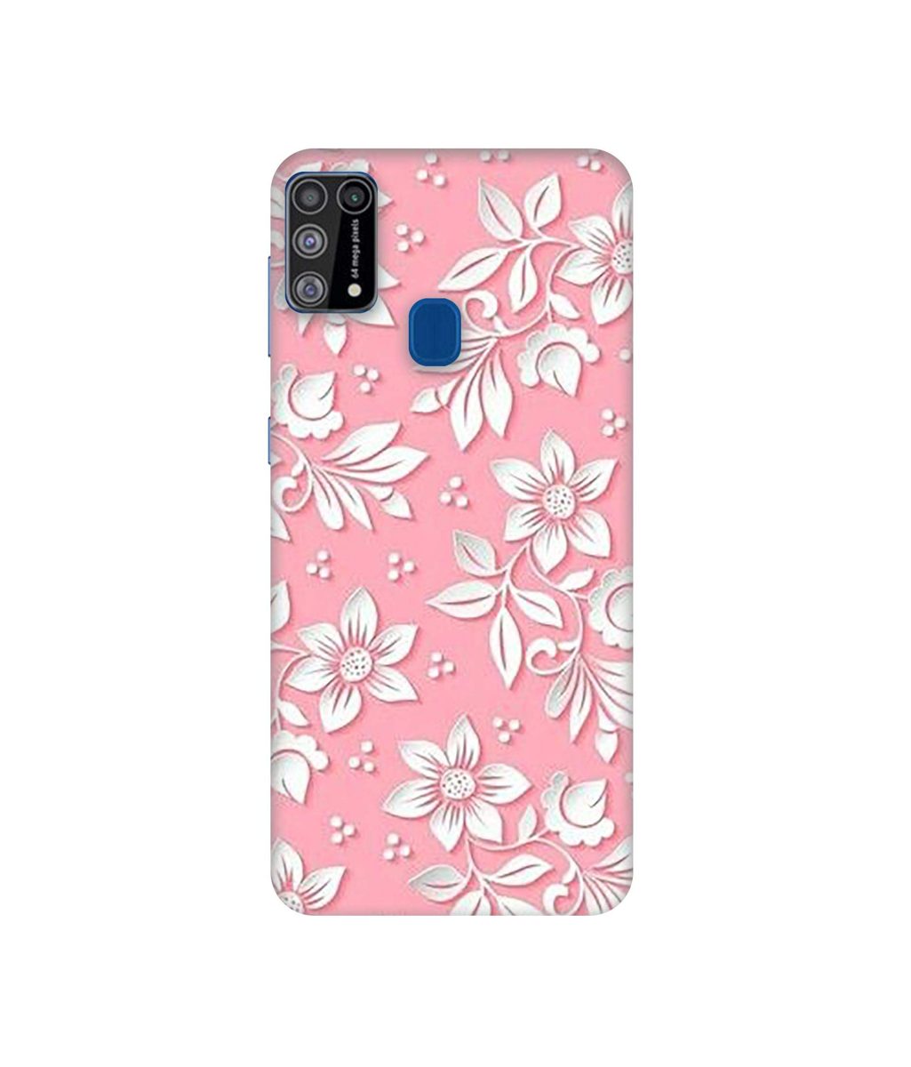 Amazon Brand - Solimo Designer White Flower Pattern 3D Printed Hard Back Case Mobile Cover for Samsung Galaxy M31