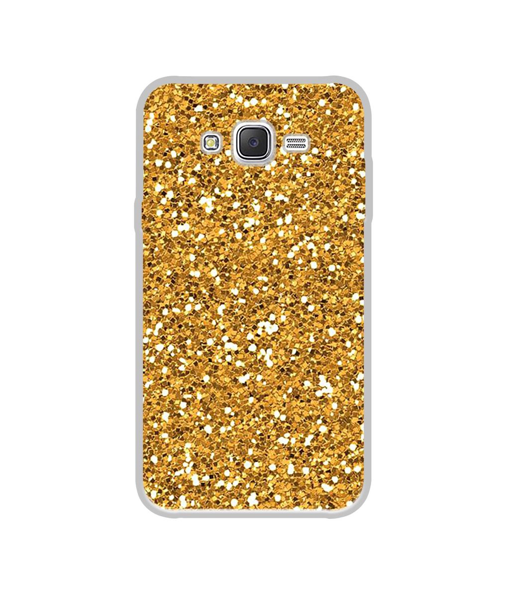Amazon Brand - Solimo Designer Golden Sparkle UV Printed Soft Back Case Mobile Cover for Samsung Galaxy J5