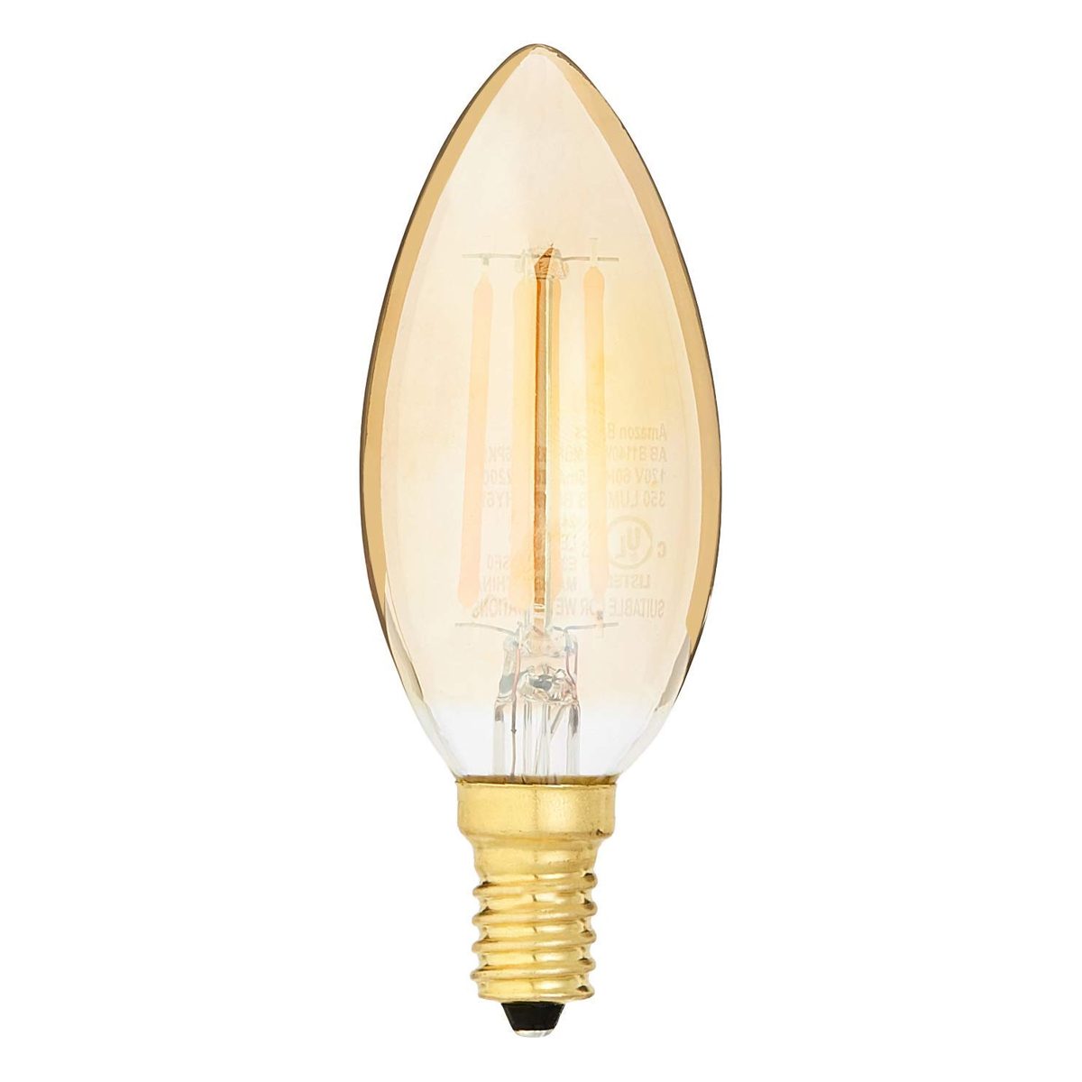 AmazonBasics 40 Watt Equivalent, Clear, Amber, Dimmable, G25 LED Light Bulb | 6-Pack (Renewed)