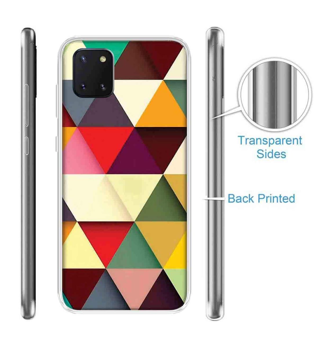 Amazon Brand - Solimo Designer Multicolor Triangle Pattern Printed Soft Back Case Mobile Cover for Samsung Galaxy Note 10 Lite