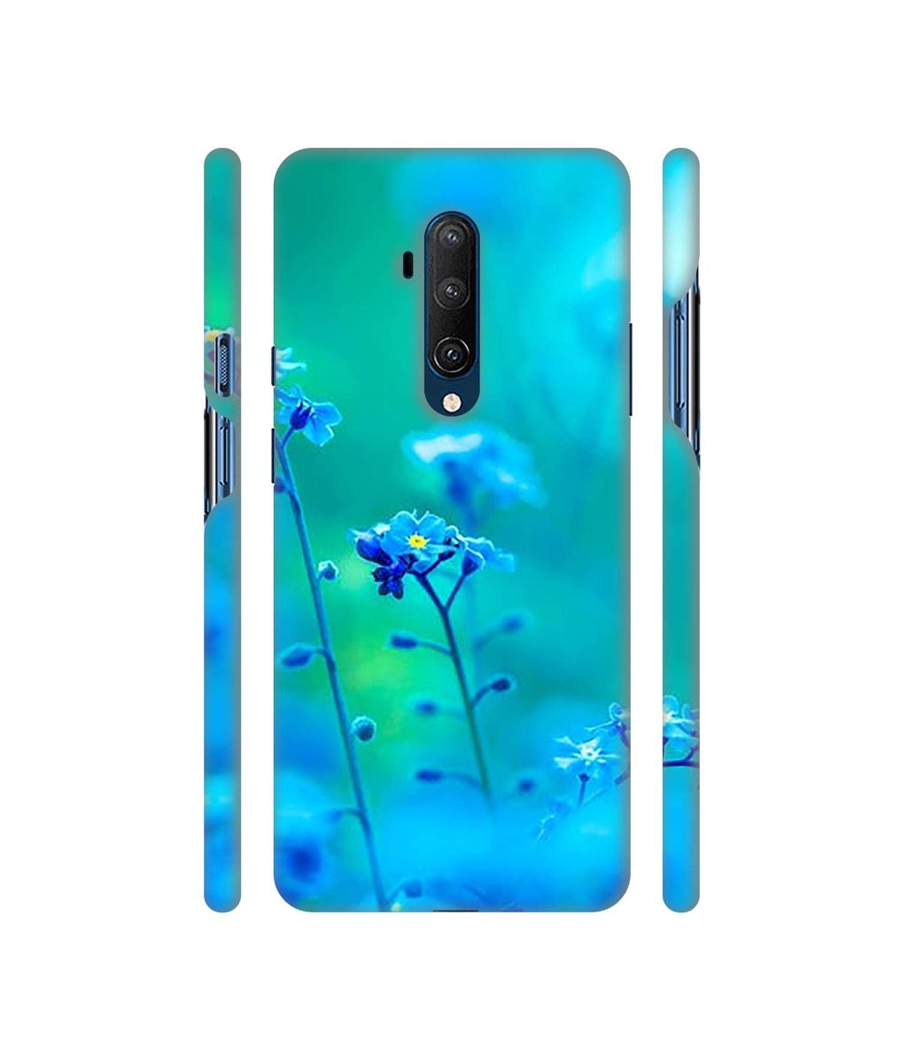 Amazon Brand - Solimo Designer Blue Flower 3D Printed Hard Back Case Mobile Cover for OnePlus 7T Pro