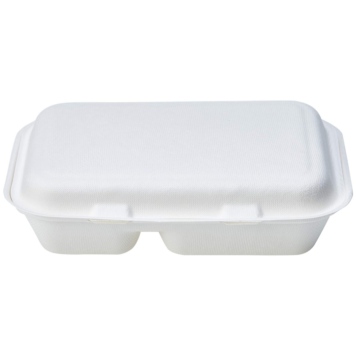 AmazonBasics Collapsible 2 Compartment Compostable Food Containers, 24.9 x 16.3 x 6.9 cm, Pack of 250