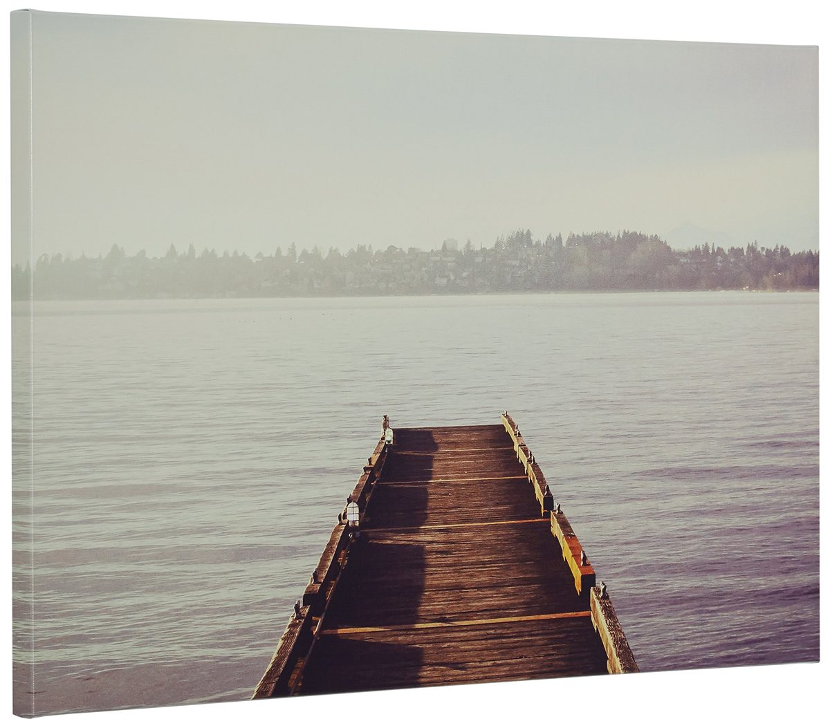 Amazon Brand – Rivet Wooden Dock at The Lake Canvas Print Wall Art, 24" x 16"
