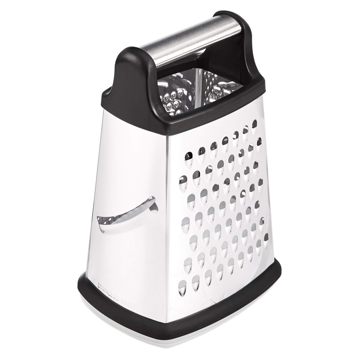 AmazonBasics 4-Sided Stainless Steel Box Grater with Storage Container, 9-Inch (Renewed)