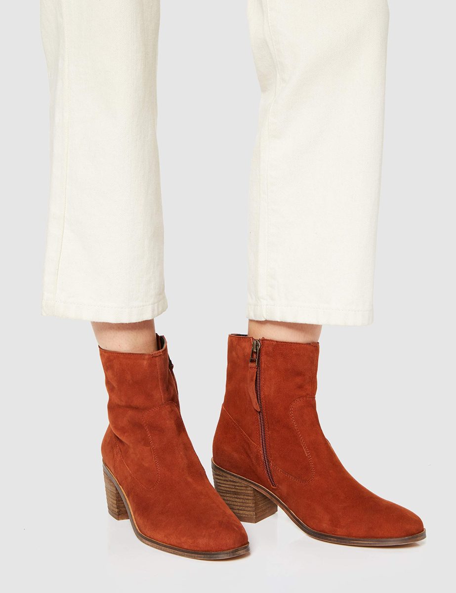 Amazon Brand - find. Casual Suede Ankle Boots, Orange Spice), US 10.5