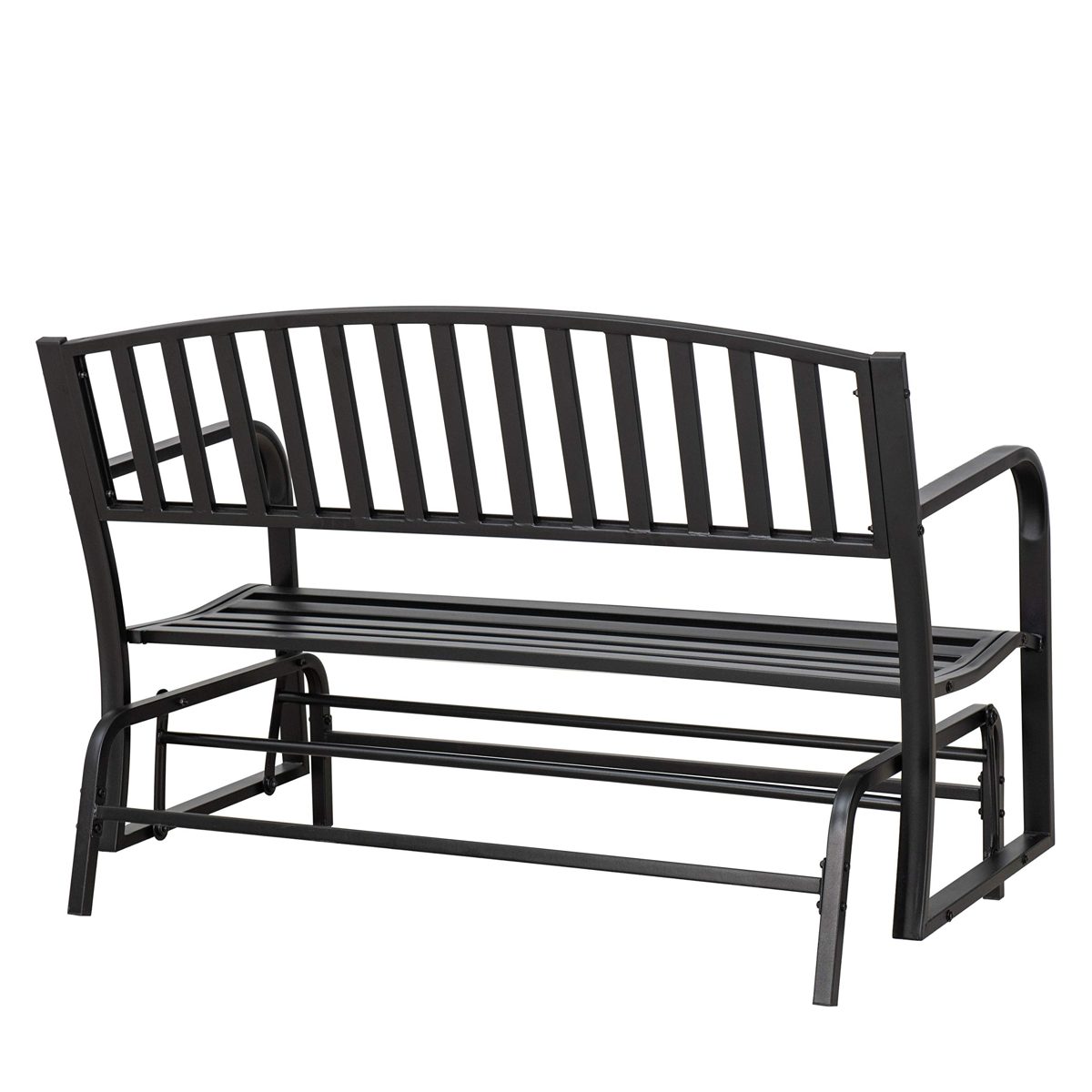 AmazonBasics Outdoor Patio Steel Gliding Bench – Black