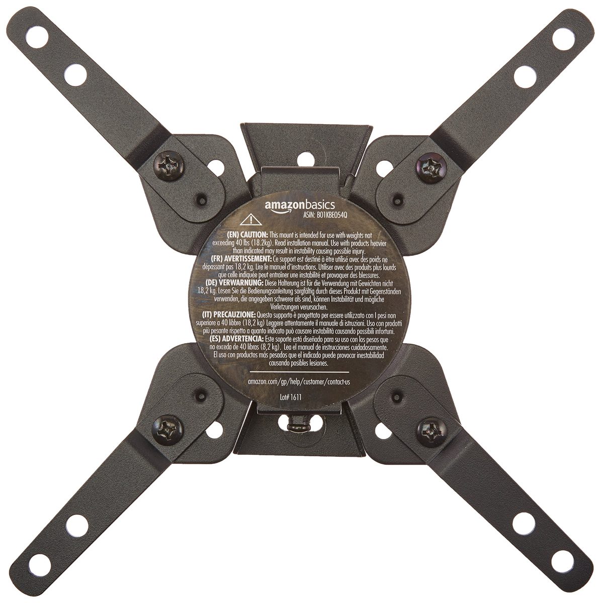 AmazonBasics Tilting TV Wall Mount for 12-inch to 39-inch TVs