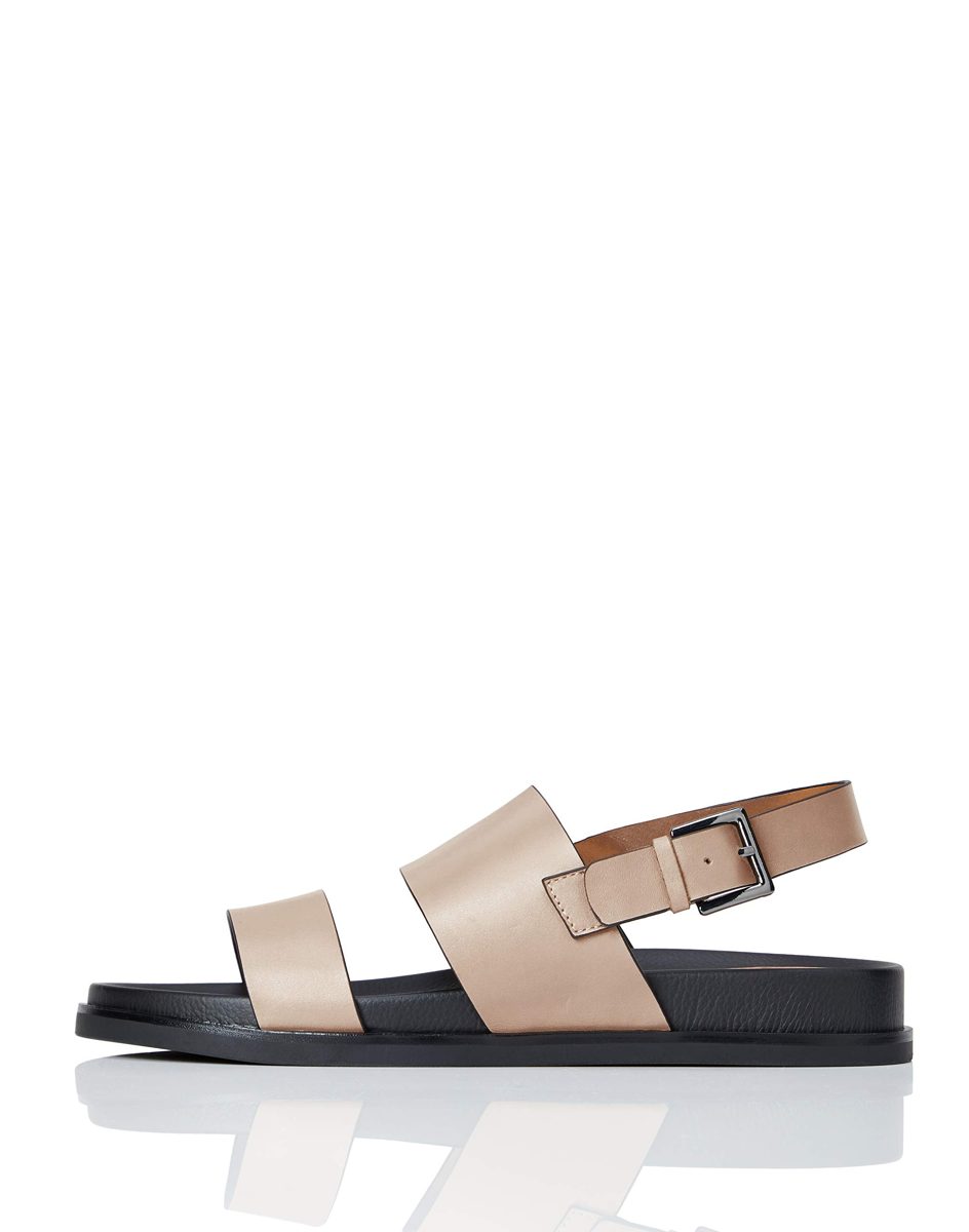 find. Women's Leather Sports Open Toe Sandals, Beige, US-0 / Asia Size s