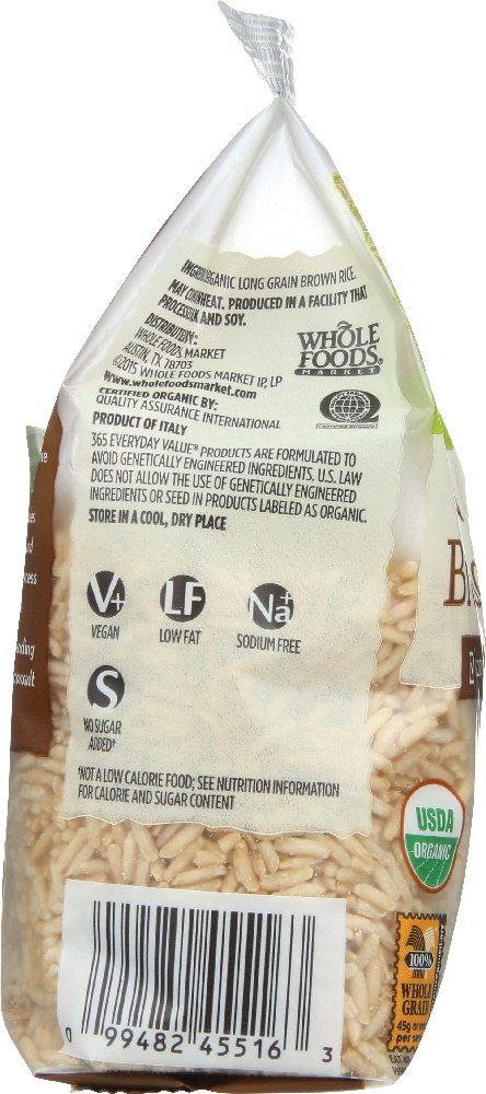 365 EVERYDAY VALUE Organic Long Grain Brown Rice, 8.8 OZ