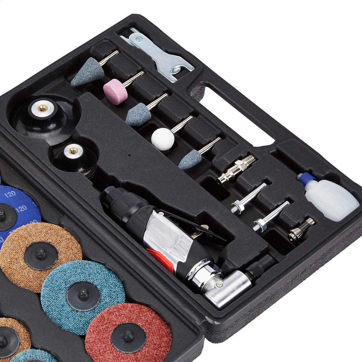AmazonBasics Pneumatic Air Angle Die Grinder Kit - 28-Piece