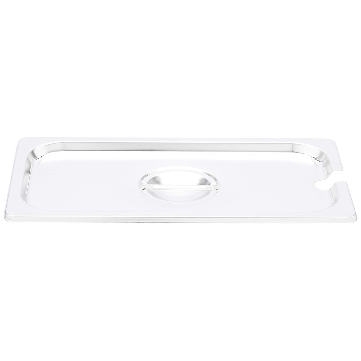 AmazonCommercial 1/3 Size Stainless Steel Slotted Steam Table/Hotel Pan Cover, Pack of 2