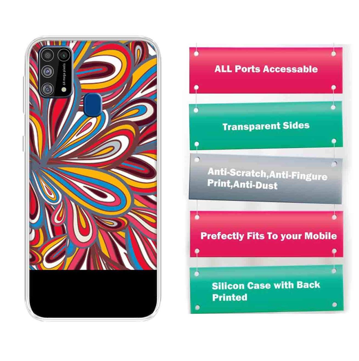 Amazon Brand - Solimo Designer Multicolor Visual 3D Printed Soft Back Case Mobile Cover for Samsung Galaxy M31