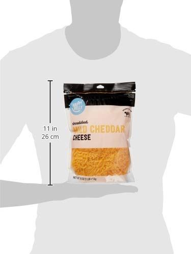 Amazon Brand - Happy Belly Shredded Mild Cheddar, 16 Ounce