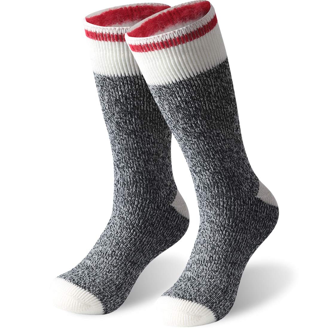 Warm Thermal Socks, CGTL Unisex Fur Lined Winter Running Socks Thick Boot Insulated Heated Socks for Cold Weather 1 Pack