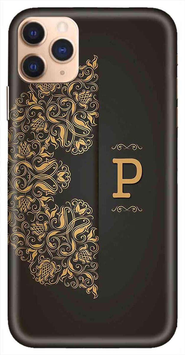 Amazon Brand - Solimo Designer Black Pattern Alphabet-P 3D Printed Hard Back Case Mobile Cover for Apple iPhone 11 Pro Max