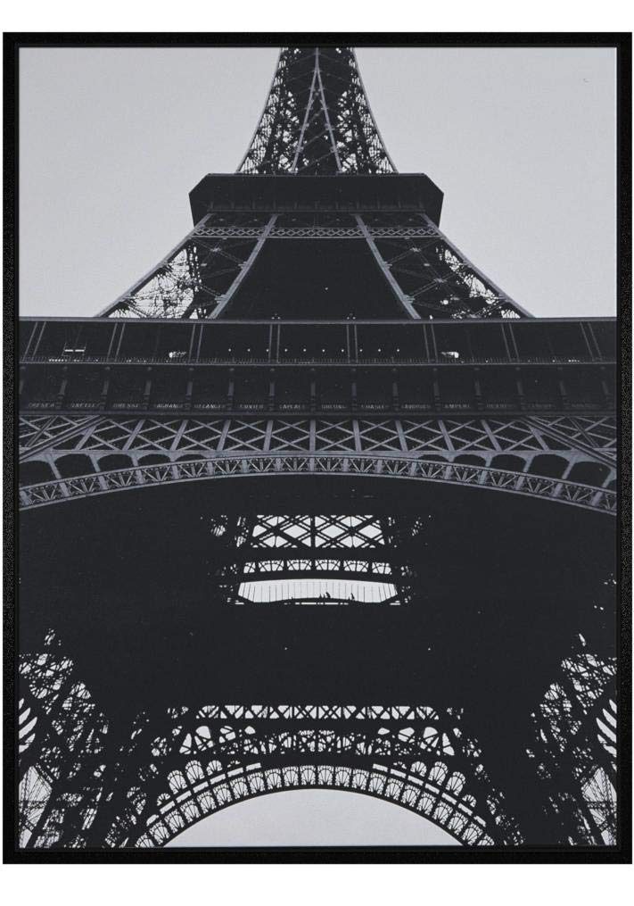 Amazon Brand – Rivet Black and White Eiffel Tower Wall Art Print in Black Frame, 31.75" x 41.75"