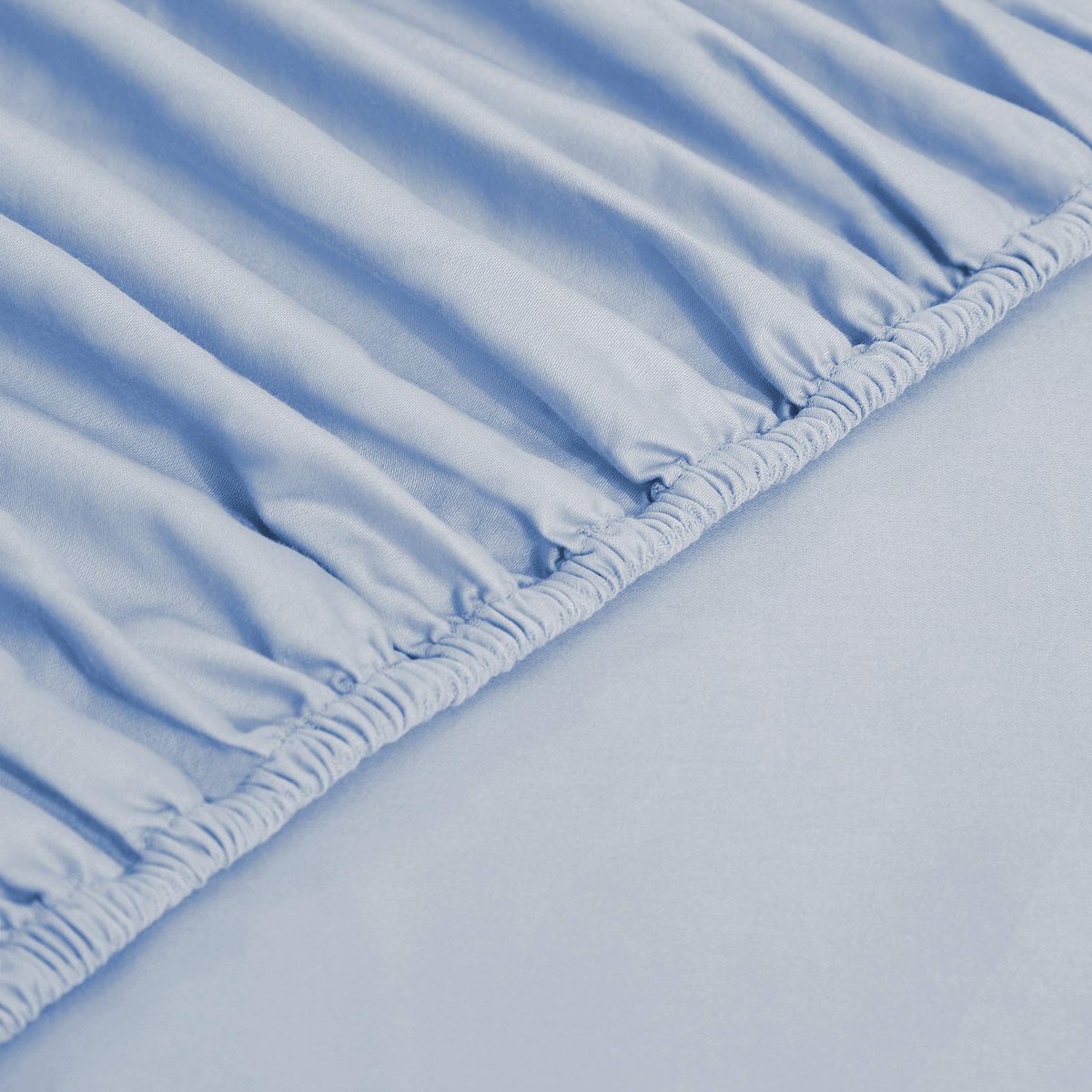 AmazonBasics Organic Sateen Cotton Sheet Set, Steely Blue