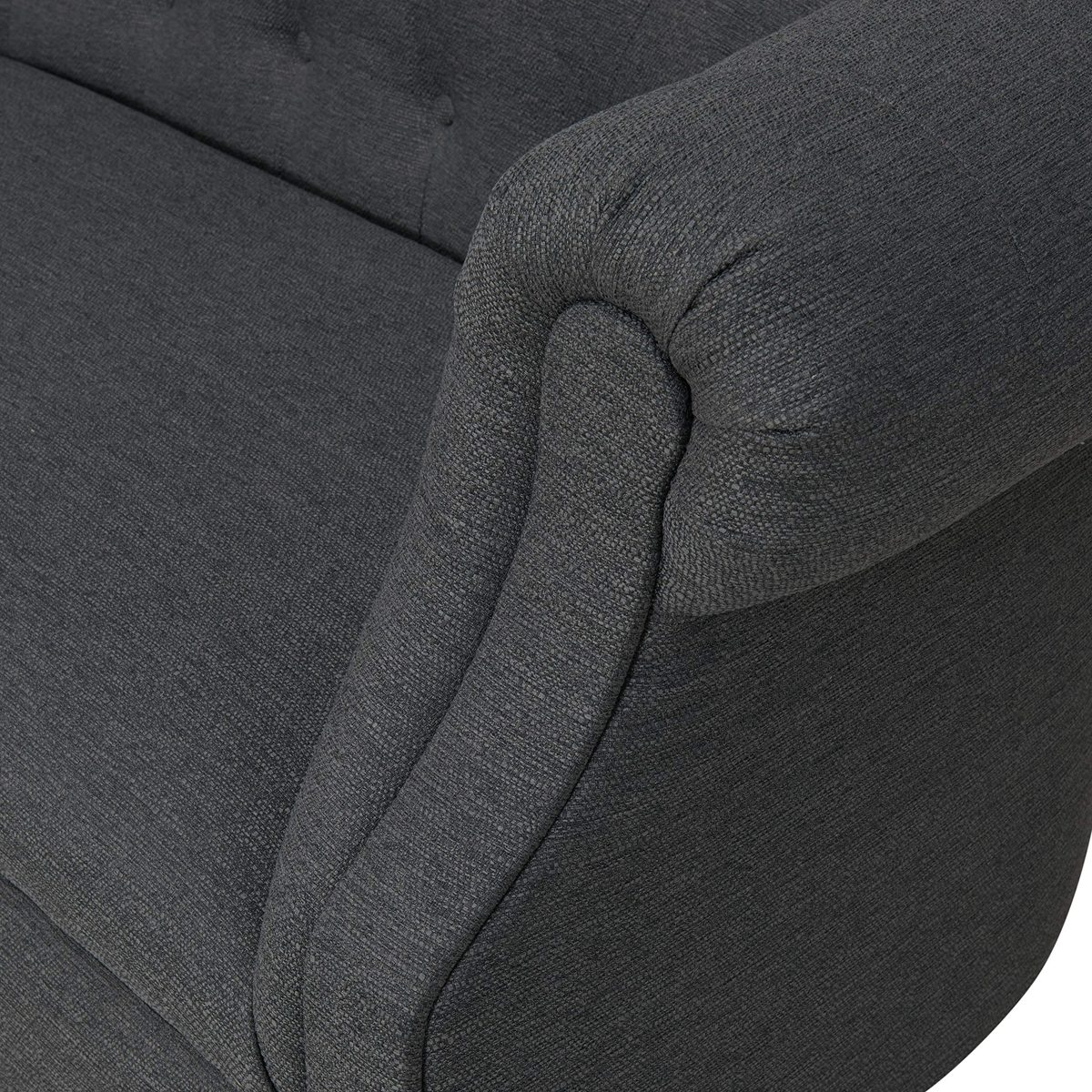 Amazon Brand – Ravenna Home Westcott Tufted Loveseat Sofa Couch, 60"W, Charcoal