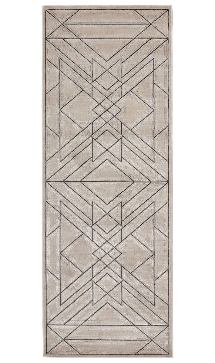 Amazon Brand – Rivet Contemporary Runner Rug, 2' 10" x 7' 10", Taupe and Grey
