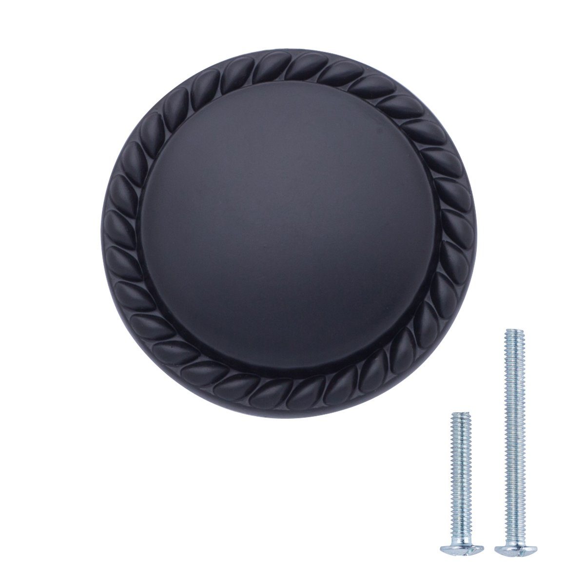 AmazonBasics - Round Drawer Knob with Patterned Edge - 1.25" Diameter, AB900-FB-10
