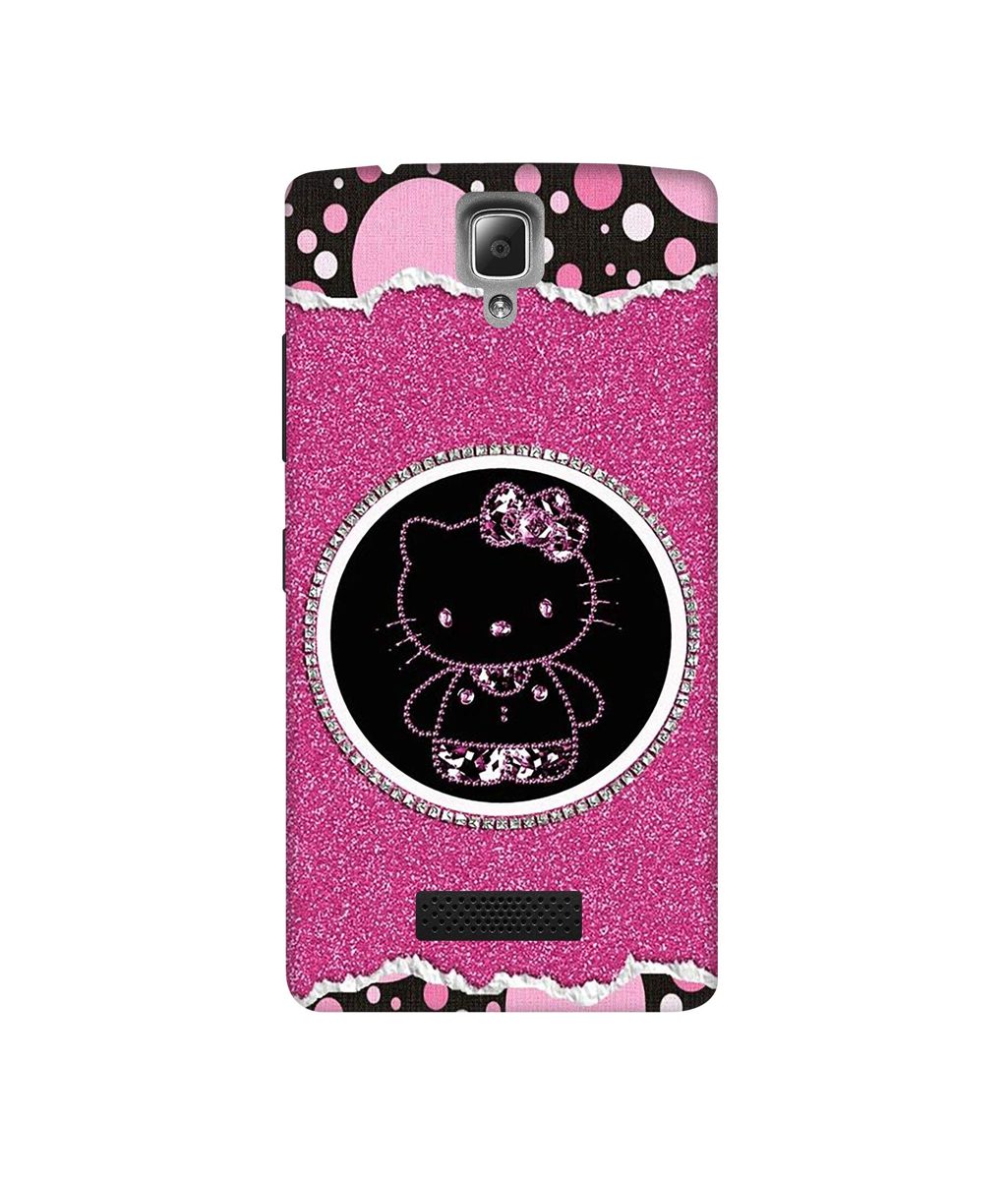 Amazon Brand - Solimo Designer Kitty with Glitter 3D Printed Hard Back Case Mobile Cover for Lenovo A2010