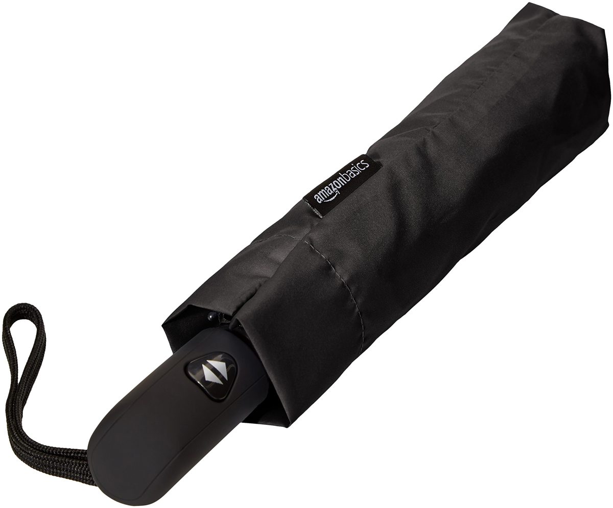 AmazonBasics Automatic Open Travel Umbrella with Wind Vent - Grey